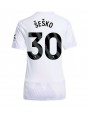 Manchester United Benjamin Sesko #30 Vieraspaita Naisten 2025-26 Lyhythihainen